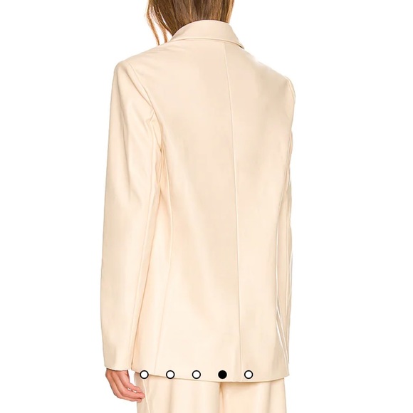 Vegan Leather Blazer in Ivory - Picture 5 of 5